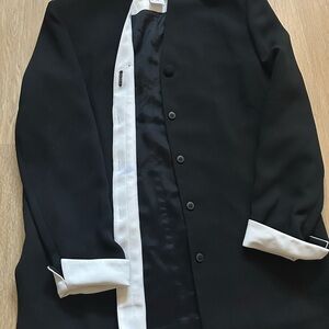 Ann Taylor Black Blazer with White Accents